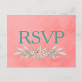 Invitation Carte Postale Rose Rustique RSVP (Devant)