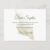 Invitation Carte Postale Rose verte florale aquarelle Classique (Dos)