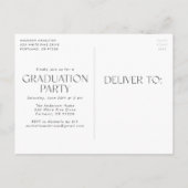 Invitation Carte Postale Rose Watercolor Crystal Photo Graduation Party (Dos)