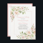 Invitation Carte Postale Rose Watercolor Pink Floral Engagement Party<br><div class="desc">Set the romantic tone of your engagement party with this charming pink floral wedding announcement invite card. This elegant floral Invite à la carte postale, romantic watercolor rose roses highlighting your details printed in elegant script and easy-to-reblack fonts. This charming pink engagement floral Invitation est parfait pour l'esprit summer, saute,...</div>