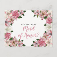 Rose | White Vintage Floral Maid of Honor Request