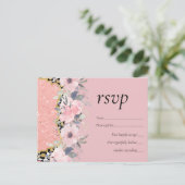 Invitation Carte Postale Rosegold MARIAGE Girly rose Parties scintillant fl (Debout devant)