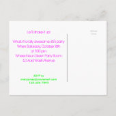 Invitation Carte Postale roses psychédéliques du parti des années 80 Neon B (Dos)