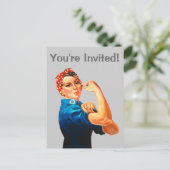 Invitation Carte Postale Rosie the Riveter (Debout devant)