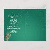 Invitation Carte Postale Rouge et vert Noël Poinsettia Mariage (Dos)