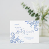 Invitation Carte Postale Royal Blue Flourish Serez-Vous Ma Fille D'Honneur (Debout devant)