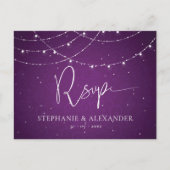 Invitation Carte Postale Royal Violet String éclat mariage RSVP (Devant)