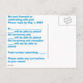 INVITATION CARTE POSTALE RSVP (Dos)