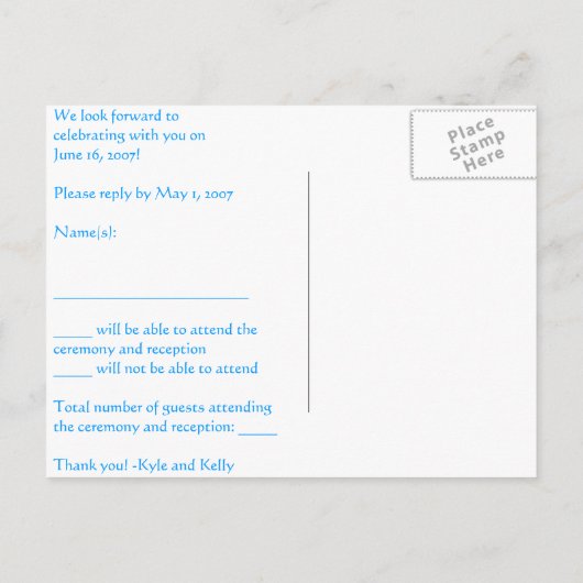 INVITATION CARTE POSTALE RSVP 2 (Dos)