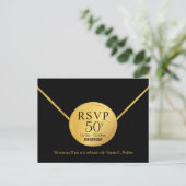 Invitation Carte Postale RSVP 50e anniversaire de Mariage Parti surprise (Debout devant)