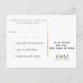 Invitation Carte Postale rsvp de mariage propre et clair (Dos)