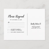 Invitation Carte Postale RSVP de mariage rustique en rouge de Bourgogne ave (Dos)