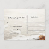 Invitation Carte Postale RSVP de mariage Vagues de plage (Dos)