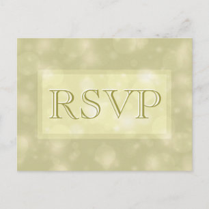 Invitation Carte Postale RSVP - Élégantes lumières de livres or