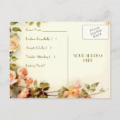 Invitation Carte Postale Rsvp floral (Dos)