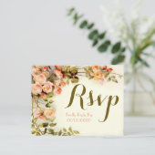 Invitation Carte Postale Rsvp floral (Debout devant)