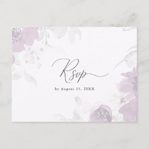 Invitation Carte Postale Rsvp floral avec Calligraphie Repas Choix