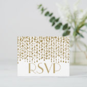 Invitation Carte Postale RSVP | Flux Gold Confetti (Debout devant)