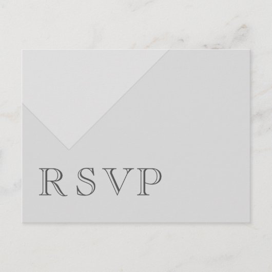 Invitation Carte Postale RSVP gris basique asymétrique minimal (Devant)