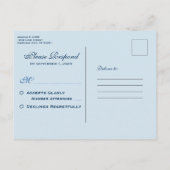Invitation Carte Postale RSVP | Mariage d'âge bleu (Dos)