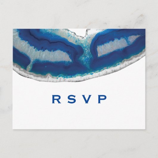 Invitation Carte Postale RSVP | Mariage d'âge bleu (Devant)