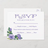 Invitation Carte Postale RSVP Mariage d'aquarelle violet (Devant / Derrière)