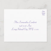 Invitation Carte Postale RSVP Mariage d'aquarelle violet (Dos)