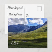 Invitation Carte Postale RSVP mariage montagne (Devant / Derrière)