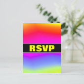 Invitation Carte Postale "RSVP" + Motif multipolaire amusant (Debout devant)
