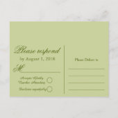 Invitation Carte Postale RSVP Nature Rustique (Dos)