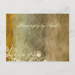 Invitation Carte Postale RSVP Or de la décomposition urbaine