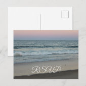 Invitation Carte Postale RSVP plage au coucher du soleil (Devant / Derrière)