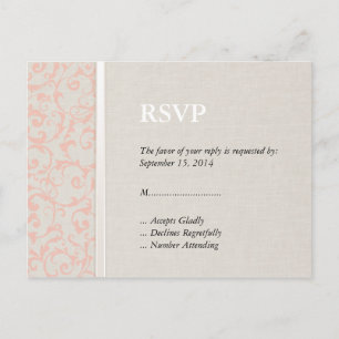 Invitation Carte Postale RSVP pour le corail SmartElegance