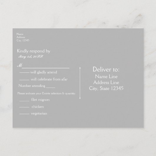 Invitation Carte Postale RSVP pour le mariage de motards aux coeurs d'argen (Dos)