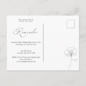 Invitation Carte Postale RSVP pour rappel de fleur dessiné à la main (Dos)