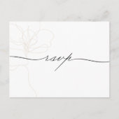 Invitation Carte Postale RSVP pour rappel de fleur dessiné à la main (Devant)