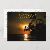 Invitation Carte Postale RSVP Réception Response Beach Shoreline (Devant / Derrière)