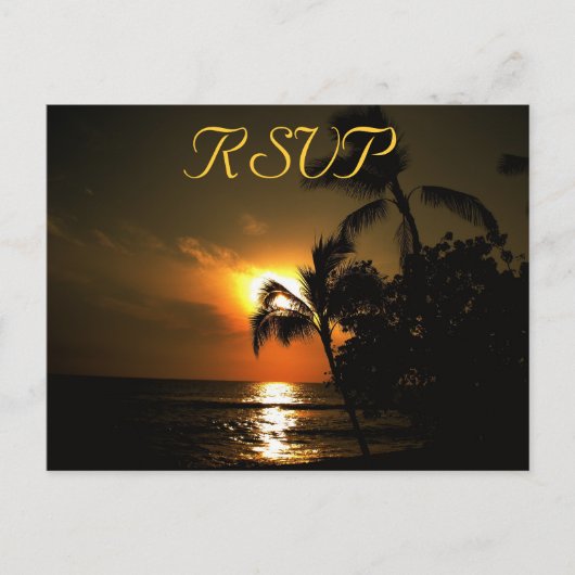 Invitation Carte Postale RSVP Réception Response Beach Shoreline (Devant)