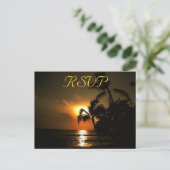 Invitation Carte Postale RSVP Réception Response Beach Shoreline (Debout devant)