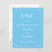 Invitation Carte Postale RSVP Simple Moderne Aqua Bleu Mariage RSVP (Devant / Derrière)
