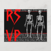 Invitation Carte Postale RSVP Skeletons - Fête d'Halloween, Maison hantée (Devant)