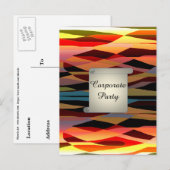 Invitation Carte Postale RSVP Soirée d'entreprise ludique et vive (Devant / Derrière)