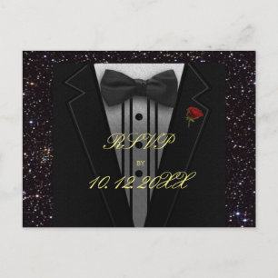 Invitation Carte Postale RSVP tout usage Smoking