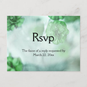 Invitation Carte Postale RSVP vert avec choix d'arborescence