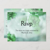 Invitation Carte Postale RSVP vert avec choix d'arborescence (Devant / Derrière)