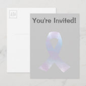 Invitation Carte Postale Ruban de sensibilisation au cancer du poumon (Devant / Derrière)