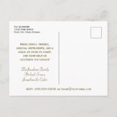 Invitation Carte Postale Ruban d'or Arbres de Noël Black Holiday Party (Dos)