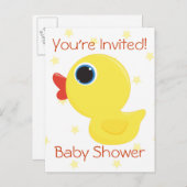 Invitation Carte Postale Rubber Ducky (Devant / Derrière)