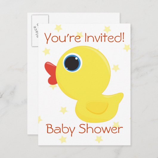 Invitation Carte Postale Rubber Ducky (Devant / Derrière)