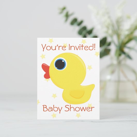 Invitation Carte Postale Rubber Ducky (Debout devant)